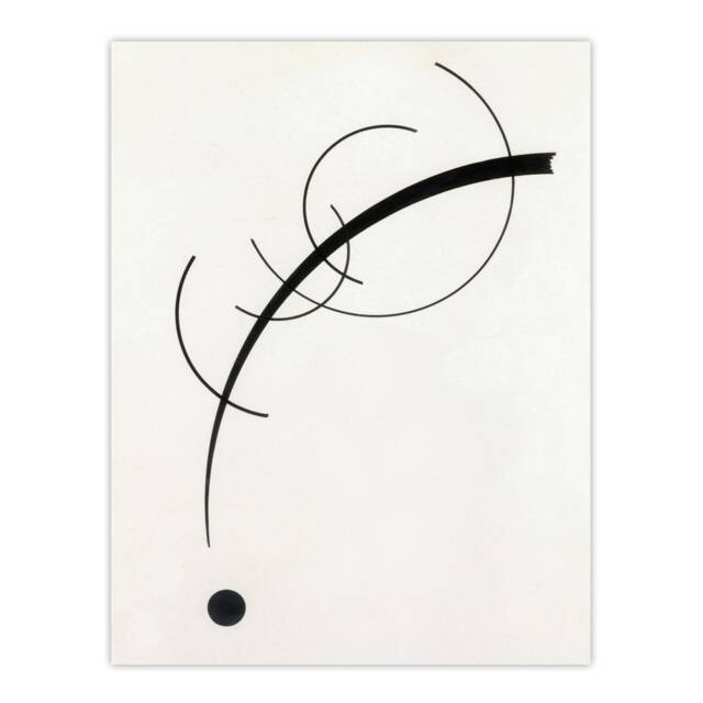 "Free Curve to the Point Wassily Kandinsky Wall Art Poster Print 12X16"""