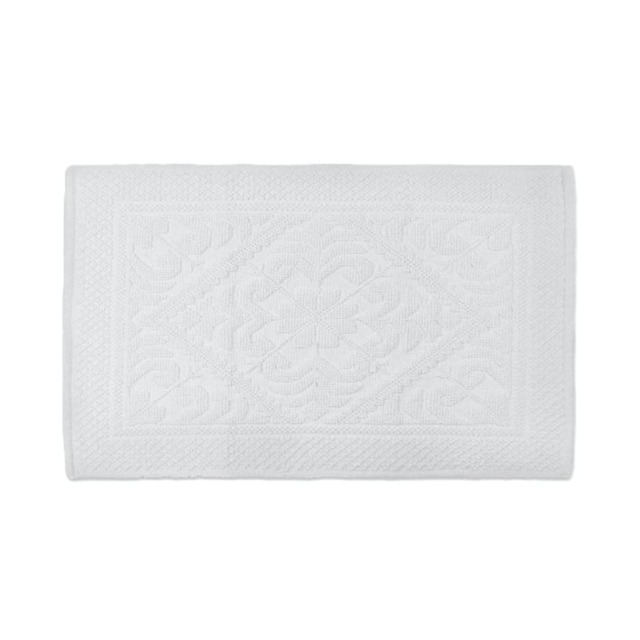Country House Jacquard Floral Bath Mat - 100% Cotton White White