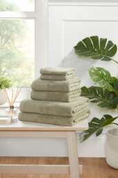 Eden Weave Cotton Towels Luxury Soft Quick Dry Absorbent (Set Of 2) Green Face cloth 2