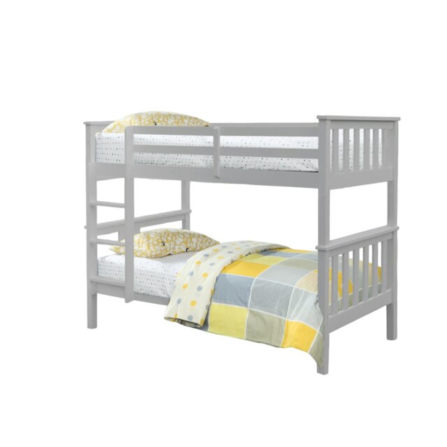 3ft Single Grey Wooden Bunk Bed