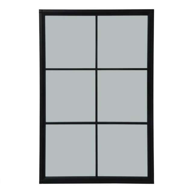 XL Window Mirror - Wood - L4 x W112 x H170 cm - Black - Brown Black