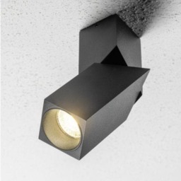 CGC Lighting ARIES Black Adjustable Surface-Mount Rectangular GU10 Ceiling Spotlight Black Black Width : 5.8 cm Height: 19.5 cm