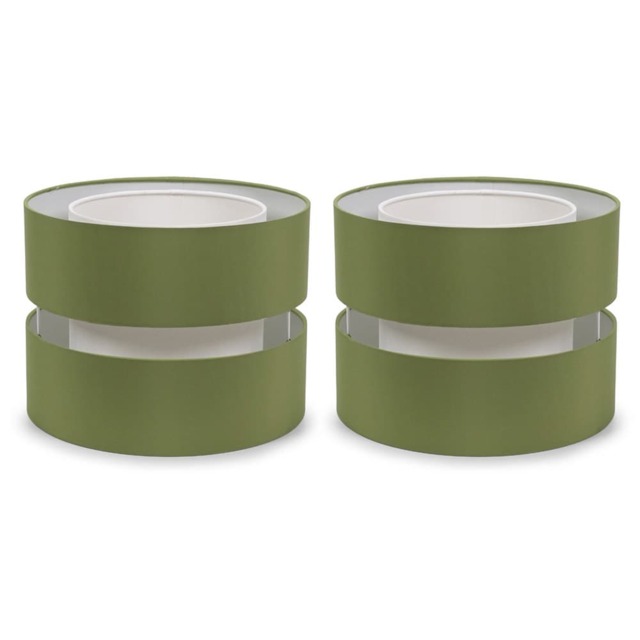 ValueLights Sophia Pair Small Olive 2 Tier Ceiling Light Shades Green
