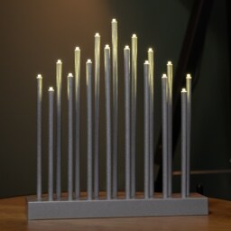 29cm Battery Operated Light up Silver Christmas Candle Bridge with 17 LEDs