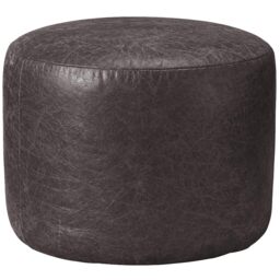 Oval Shape PU Leather Footstool Bean Bag (Charcoal,40x30cm)