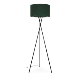 ValueLights Camden Black Tripod Floor Lamp Green Shade