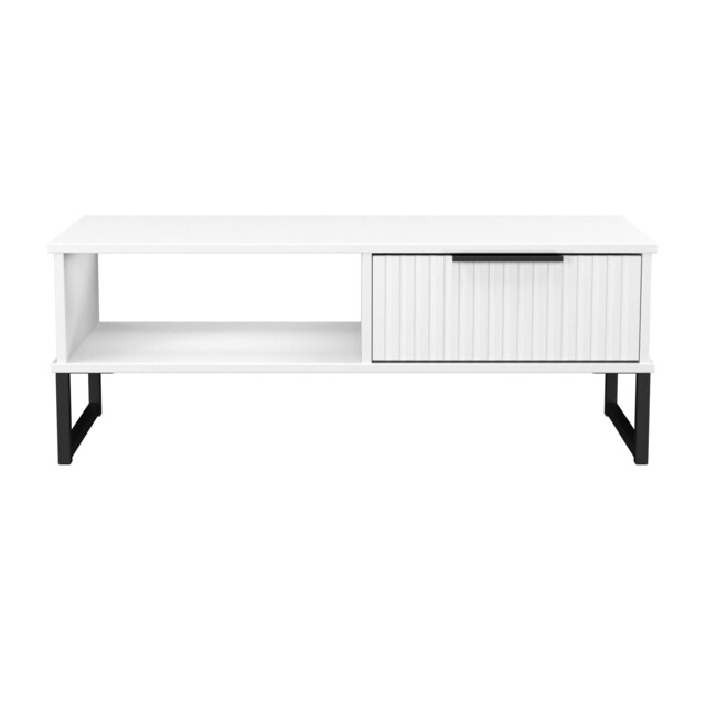 Menai 1 Drawer Coffee Table in White Matt (Ready Assembled) White White Matt