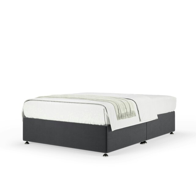 Majestic 1000 Pocket Sprung Graphite Plush Velvet Divan Set Small Double