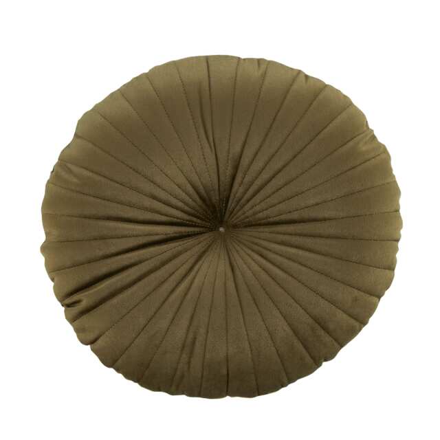 Catherine Lansfield Round Cushion Soft Touch Cushion Green Olive Green 40x40cm
