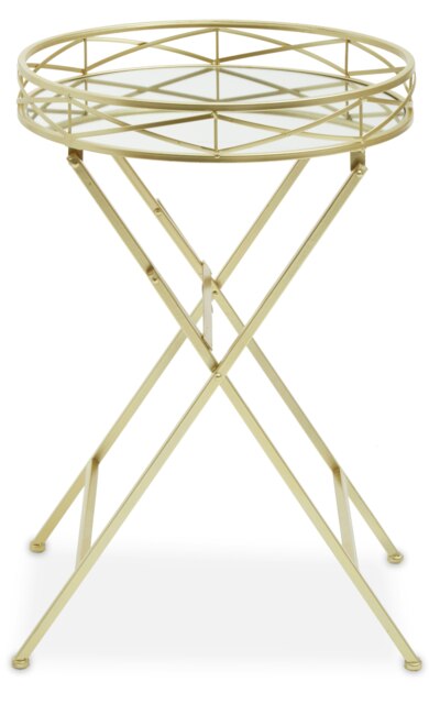 Jolie Round Gold Tray Table Gold