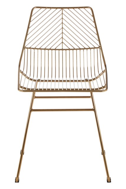 Interioirs by Premier Small Gold Metal Wire Chair, Sturdy Metal Chair for Kitchen, Outdoor Tapered Metal Chair for Patio, Lawn