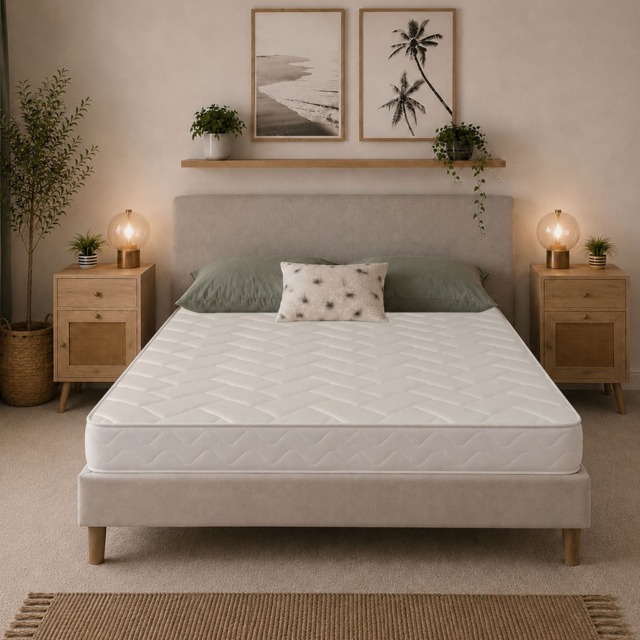 18cm Quilted Brick Hybrid Memory Foam Spring Mattress Soft Feel
