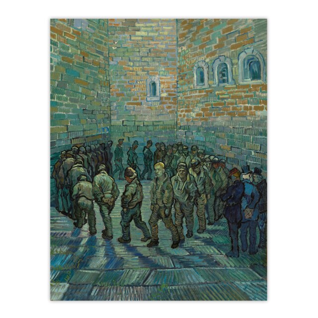 Penitentiary Prisoners Exercising Van Gogh Huge Wall Art Print 18X24 In