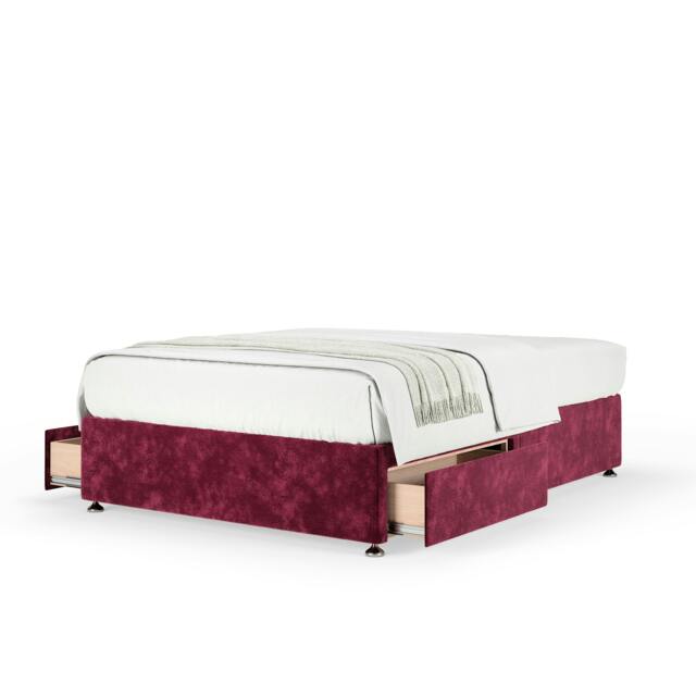 Memory Maestro Memory Foam Aubergine Chenille 2 Drawer Divan Set Single