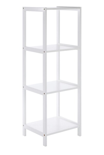 Interiors By Premier Contemporary Design 4 Tier Rustic Bathroom Shelf, Versatile Unit For Living Room, Durable Standing Unit White