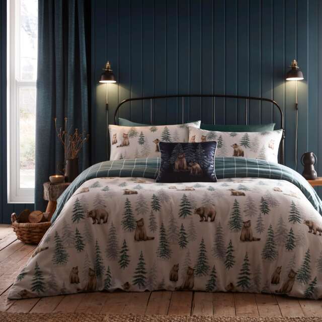 D & D Bear Walks Duvet Cover Set Natural