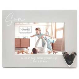 Moments Wooden Photo Frame With Heart 6x4 - Son FW751SON Multi One Size
