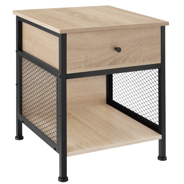 Bedside Table Killarney - with shelf, drawer and open storage Brown industrial wood light, oak Sonoma 46 x 45 x 55,50 cm 1