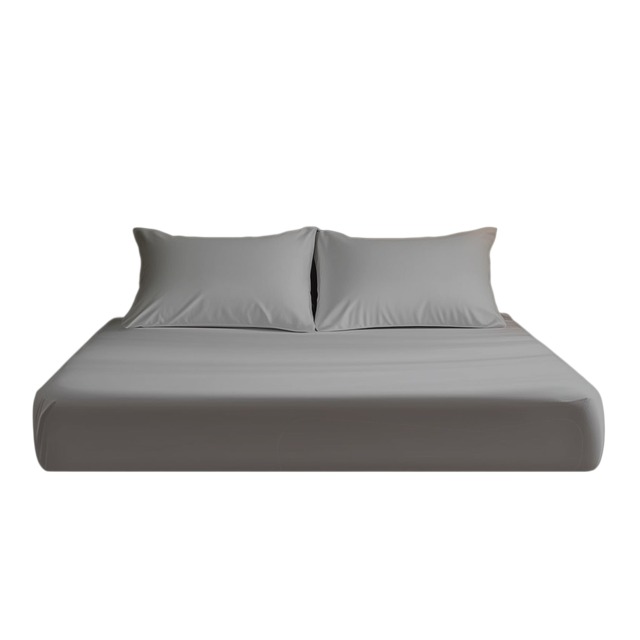 Microfibre Soft Touch Fitted Sheet 25cm Skirt Plain Dyed Bed Linen Silver Small Double