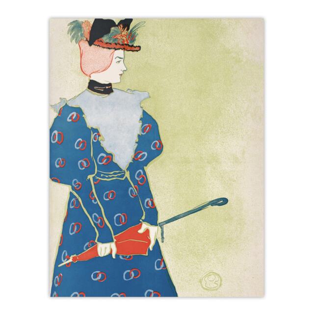 "Woman Holding Umbrella Painting Vintage Wall Art Print Penfield 18x24"""