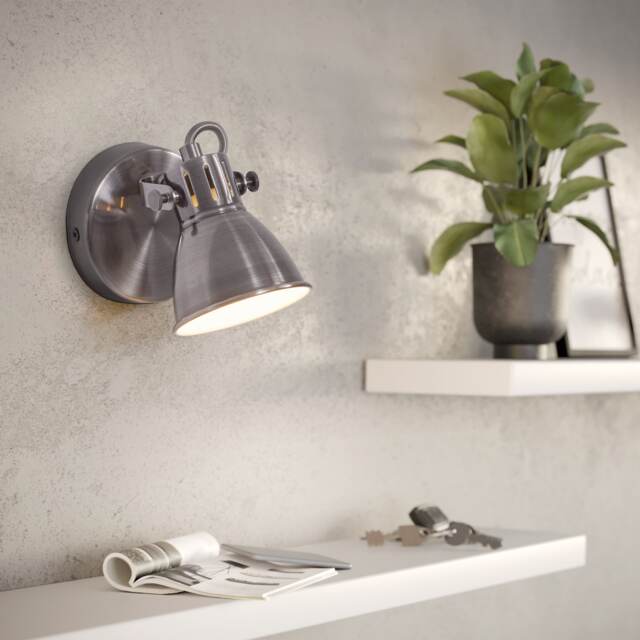 EGLO Seras Antique-Nickel Steel LED Single Spotlight