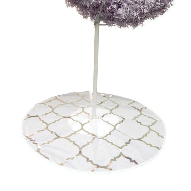Tree Skirt - White & Silver Foil