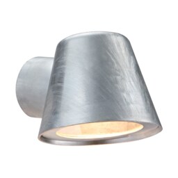 Nordlux Aleria Outdoor Wall Light Silver Galvanized steel Solar GU10 Sensor Coastal/Marine Safe - Mains Powered, IP44 Silver Galvanized