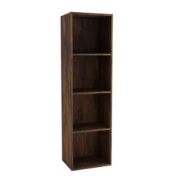 Wooden Bookcase Shelving Display Storage Shelf Unit Wood Shelves Multi Rustic Brown - 4 Shelf 1