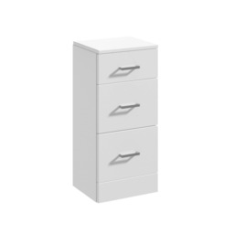 Balterley Bathroom Furniture Floor Standing 3 Drawer Bathroom Unit Storage White Gloss White 1