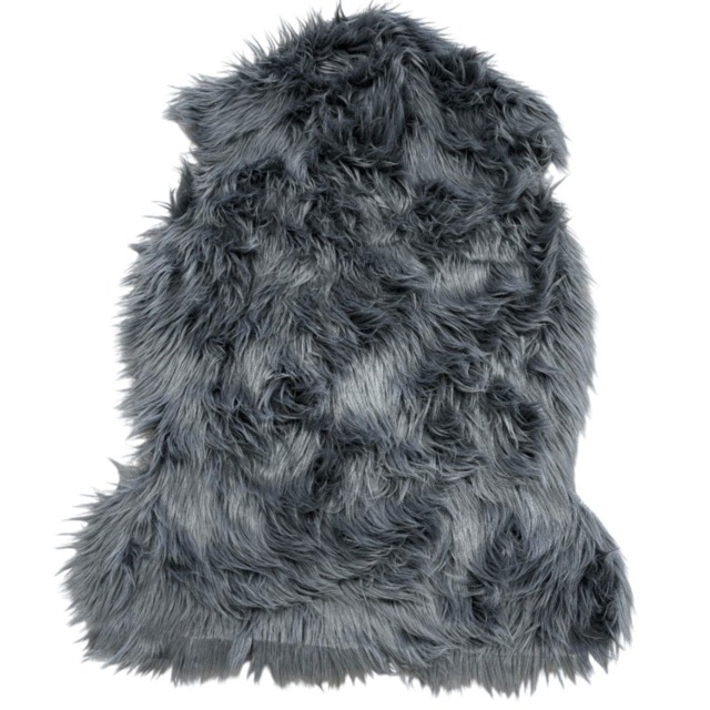 Faux Rabbit Fur Rug Dark Grey Grey Dark Grey 60x90cm 1