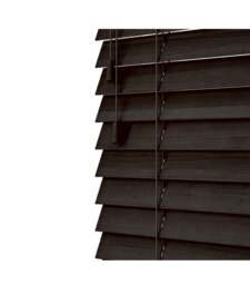 75cm Dark Brown Oak Wooden Venetian Blinds With Strings (130cm drop) Brown Brown