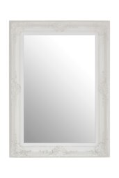 Baroque Rectangular Antique White Wall Mirror,Large Vintage Mirror With Ornate Motifs,Unique Dressing Mirror White