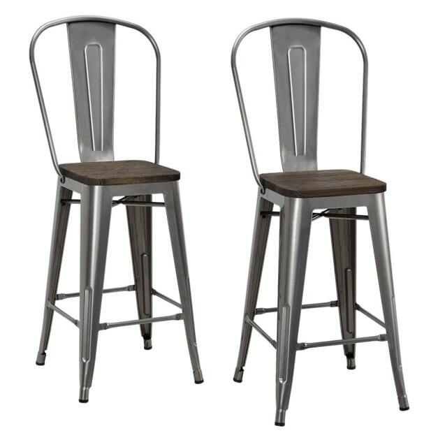 Luxor Counter Stool in Gun Metal, 2 pieces Grey GUN METAL