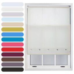 FURNISHED Roller Blinds Daylight Square Eyelet Light Filtering Easy Fit Trimmable Window Shade Cream Cream