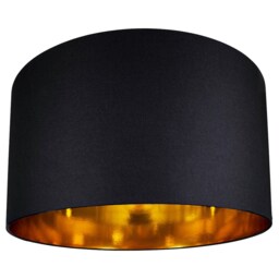 "Contemporary Black Cotton 20"" Floor/Pendant Lamp Shade with Shiny Gold Inner Black Black 1"