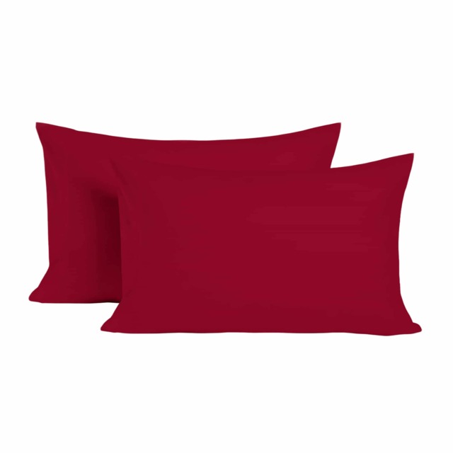 Microfibre Soft Touch Plain Dyed Housewife Pillowcase Pair Red