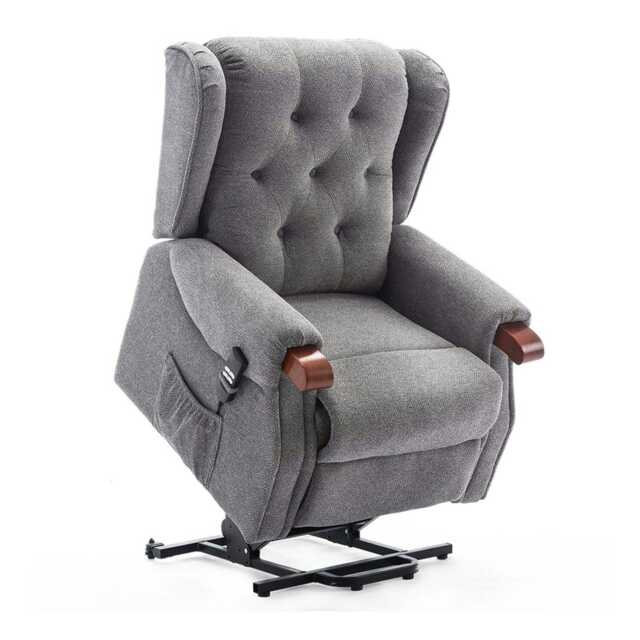 Harrogate Dual Motor Electric Rise Recliner Fabric Lift Riser Chair (Grey)