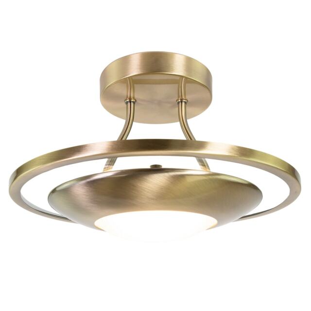Modernistic Semi Flush Eco Friendly LED Ceiling Light Fitting in Antique Brass Gold Antique Brass 1