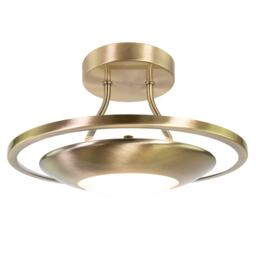 Modernistic Semi Flush Eco Friendly LED Ceiling Light Fitting in Antique Brass Gold Antique Brass 1