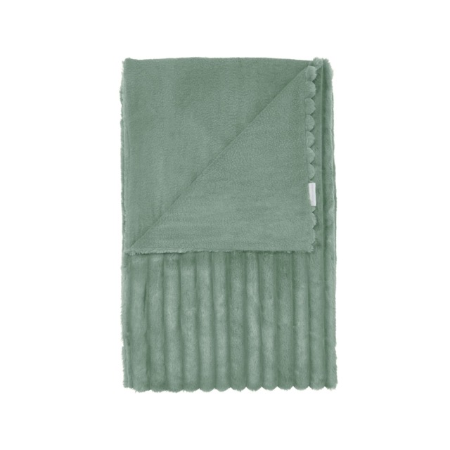 Catherine Lansfield Cosy Ribbed Faux Fur Soft 130x170 cm Blanket Throw Green Green One Size