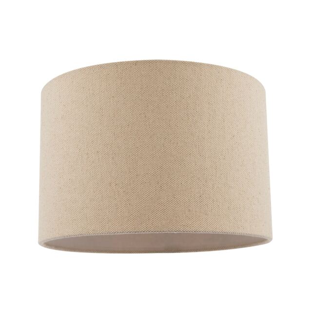 Light Taupe Oatmeal Linen Fabric Drum Lamp Shade with Cotton Lining Cream Oatmeal 1