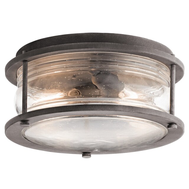 Ashland Bay 1 Light Bathroom Flush Outdoor Ceiling Light Zinc IP44, E27