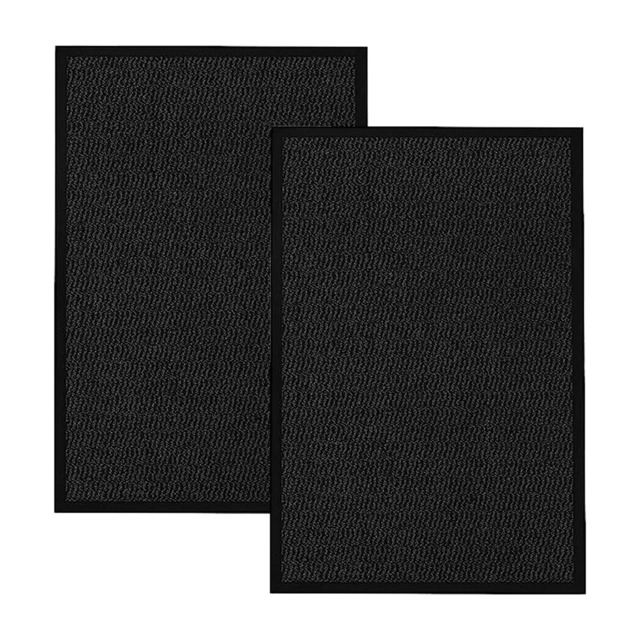 KAV Washable Door Mat Dirt Trapper Durable Non-Slip Barrier Mats Perfect Dust Absorbent Rug(40x60)cm, (1.31x1.97)Ft Black