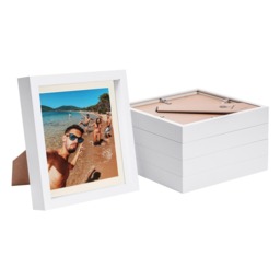 "Nicola Spring 8 x 8"" Photo Frames - Ivory Mount 3D Photo Frame Picture Frame Box Portrait Display Case & Spacer (22.5 x 22.5cm) x5"
