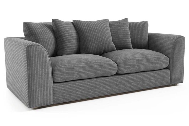 CHICAGO JUMBO CORD SOFA 3 SEATER GREY