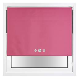 FURNISHED Blackout Roller Blind with Triple Eyelets & Metal Fittings Pink Fuchsia (W) 100cm x (L) 210cm