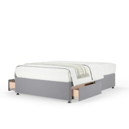 Ortho Classic Orthopaedic Silver Plush Velvet 2 Drawer Divan Set Double