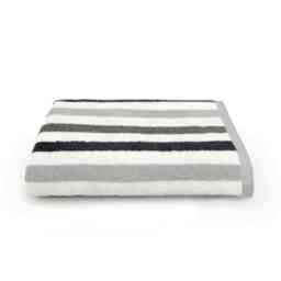 Cali Striped Bath Sheet, Extra Large Bath Towel 100% Cotton - Grey