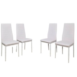 Dining Chairs Set of 4 Pink Faux Leather Kitchen Chairs