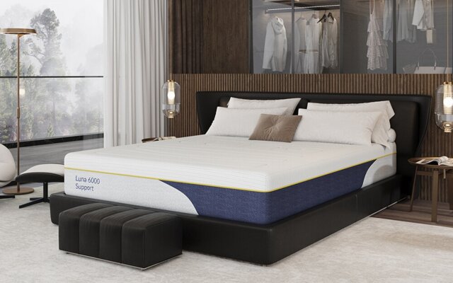 Luna 6000 Support Gel Memory Pocket Hybrid Mattress King Size White King 1